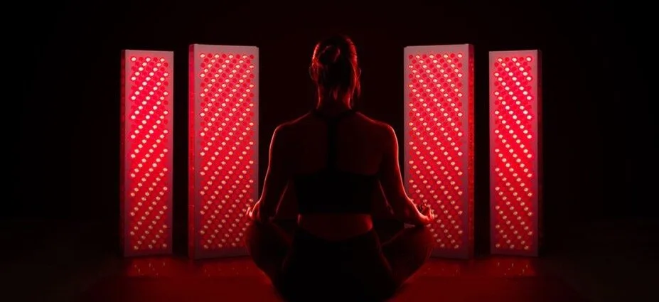The Best Red Light Therapy Panel 2025 - Buyers Guide For Faster Muscle Recovery, Better Sleep And Clear Skin 2 Meditation in front of redlight Best Picks, Best Red Light Therapy