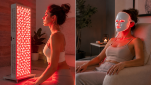 red light therapy panel vs mask