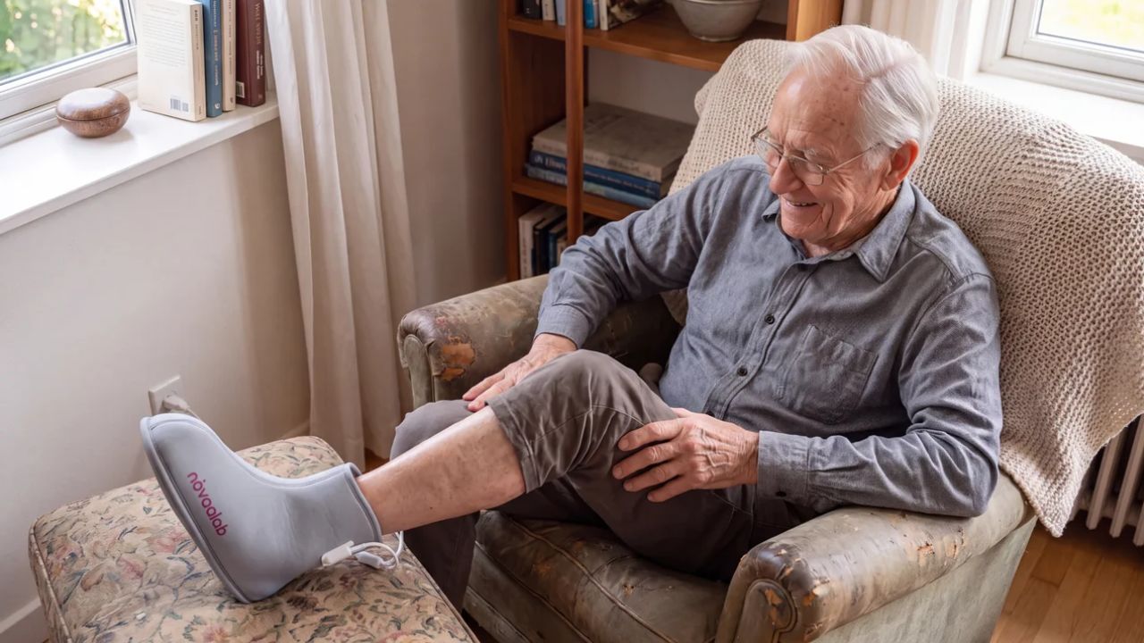novaa light boot used by an elderly
